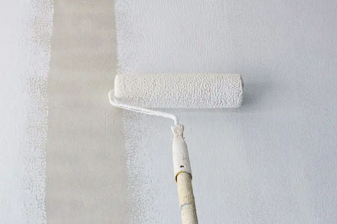 CemPrime primer coat Picture of CemPrime application on a wall with roller